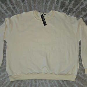 Papermoon Oversized Sweatshirt Cream Size S NWT